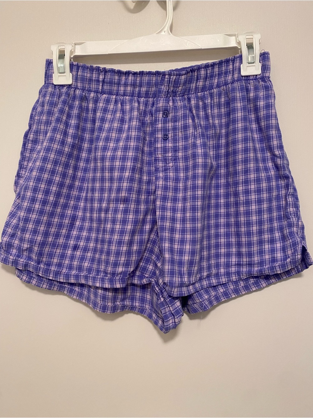 Colsie Shorts Sleep Lounge Boxer Purple Plaid Small